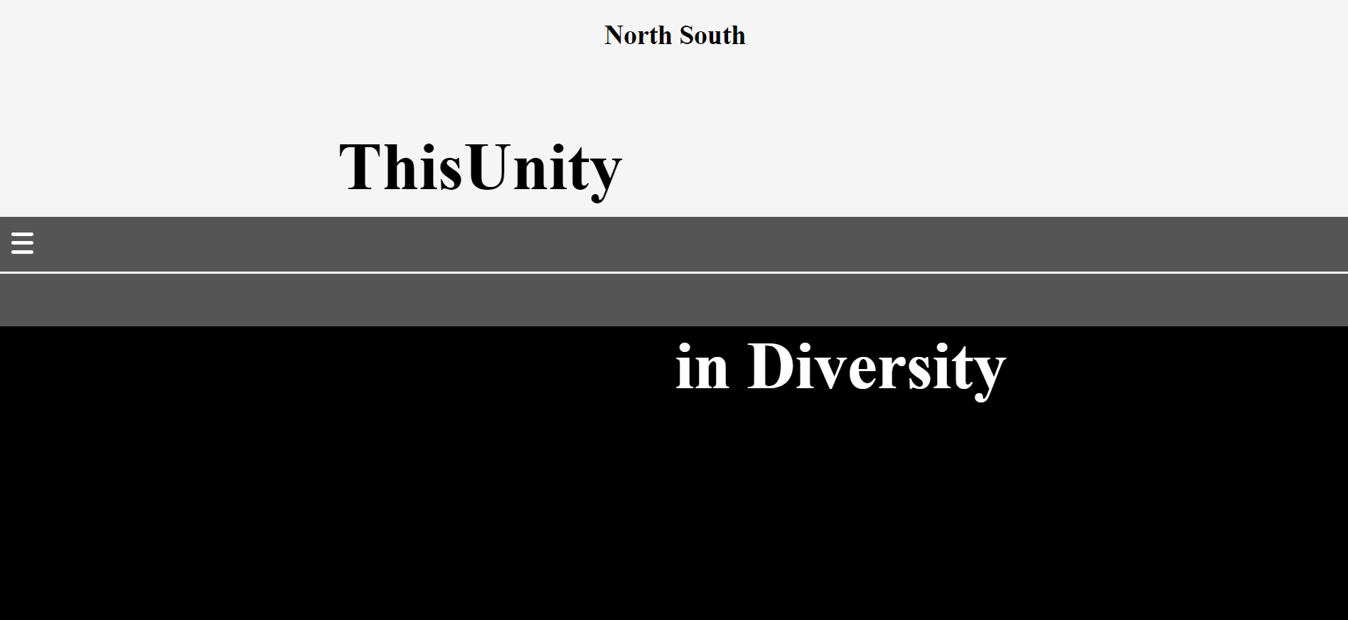 home page of North South website