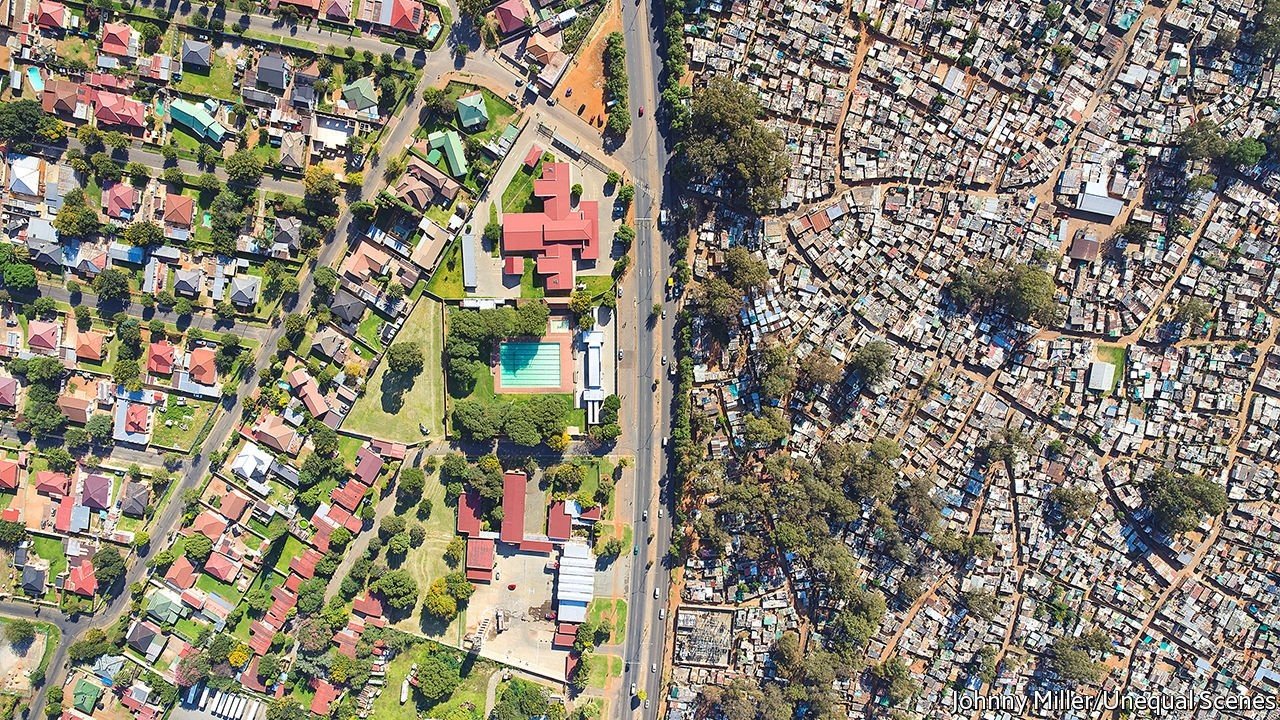 image showing two unequal neighbourhoods in South Africa